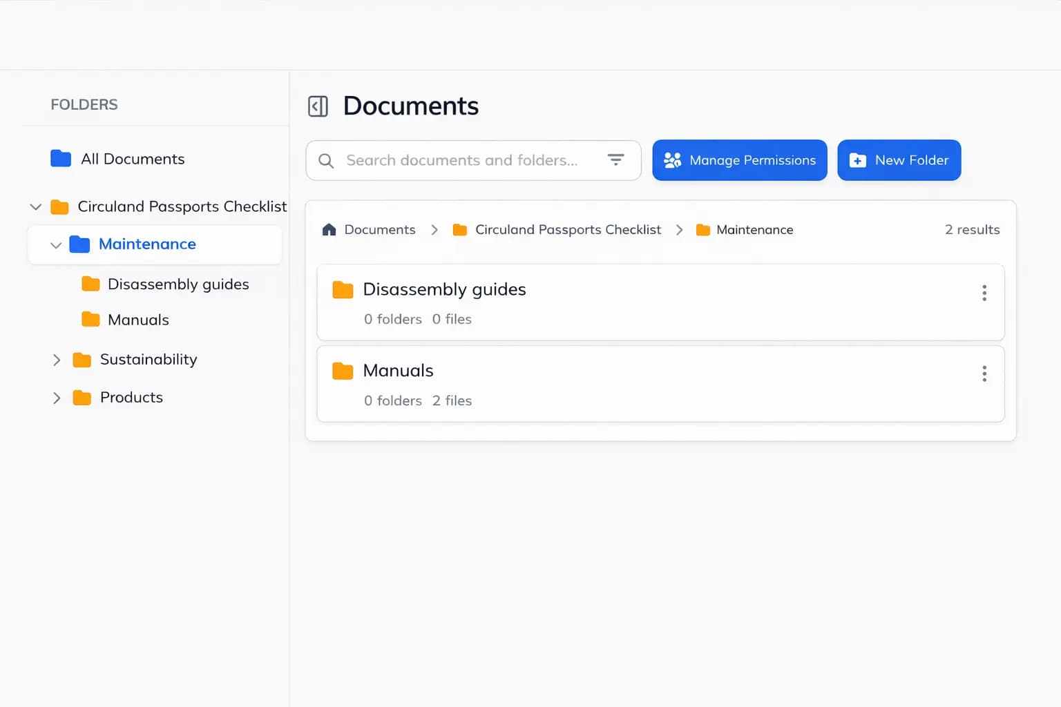 Documents view